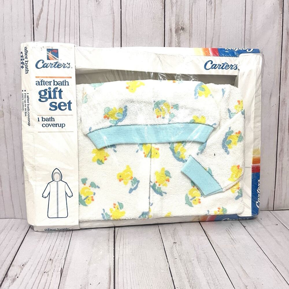 Vintage Carter’s Baby After Bath Coverup 100% Cotton Ducks Print NOS 18 Lbs